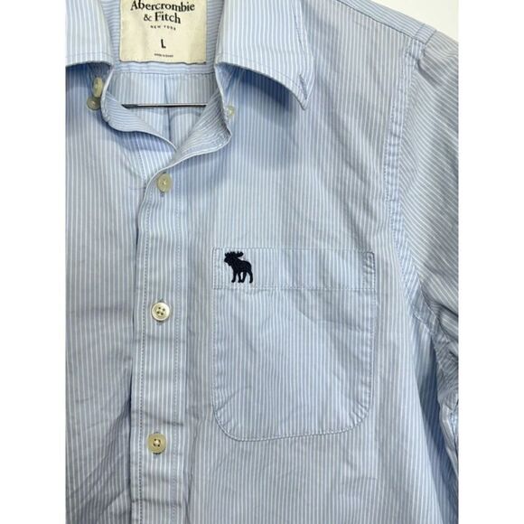 Abercrombie & Fitch Shirt Mens Large Blue Long Sleeve Casual Button Down - Picture 6 of 8